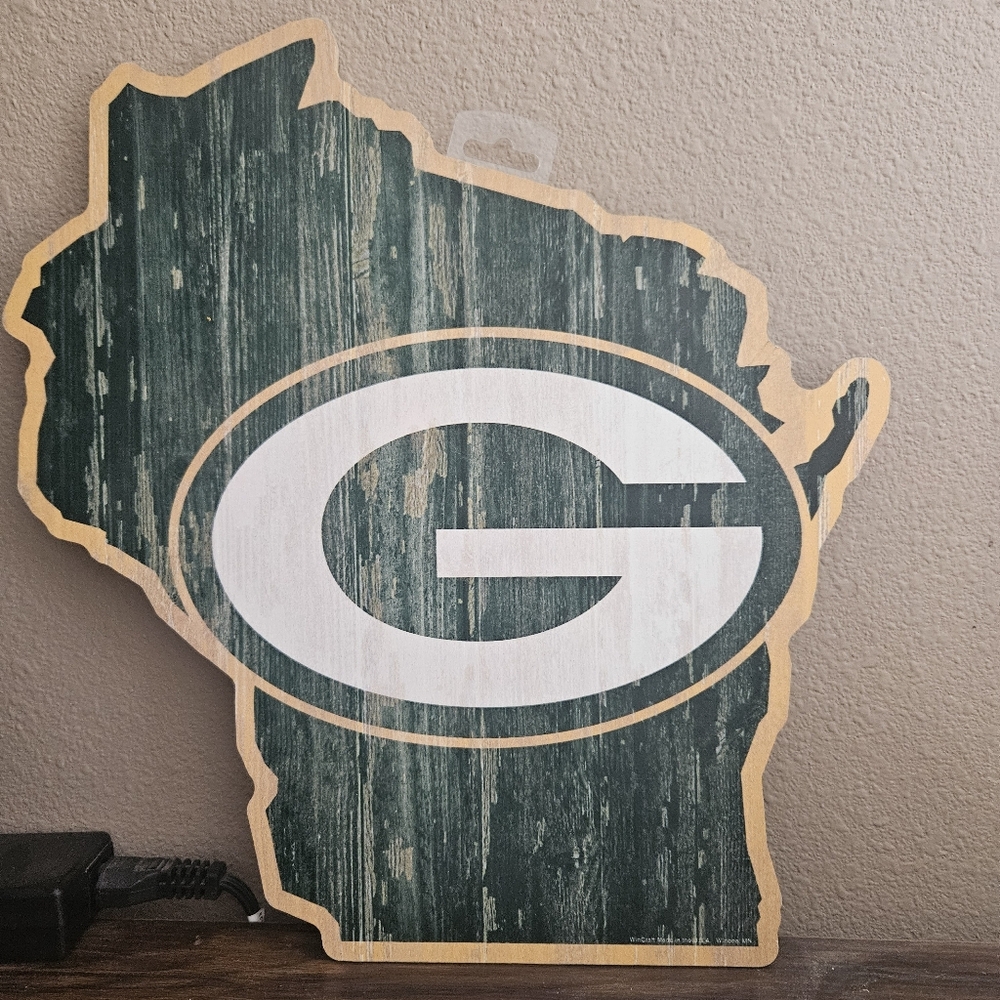 Green Bay Packers Wooden Wall Art New!